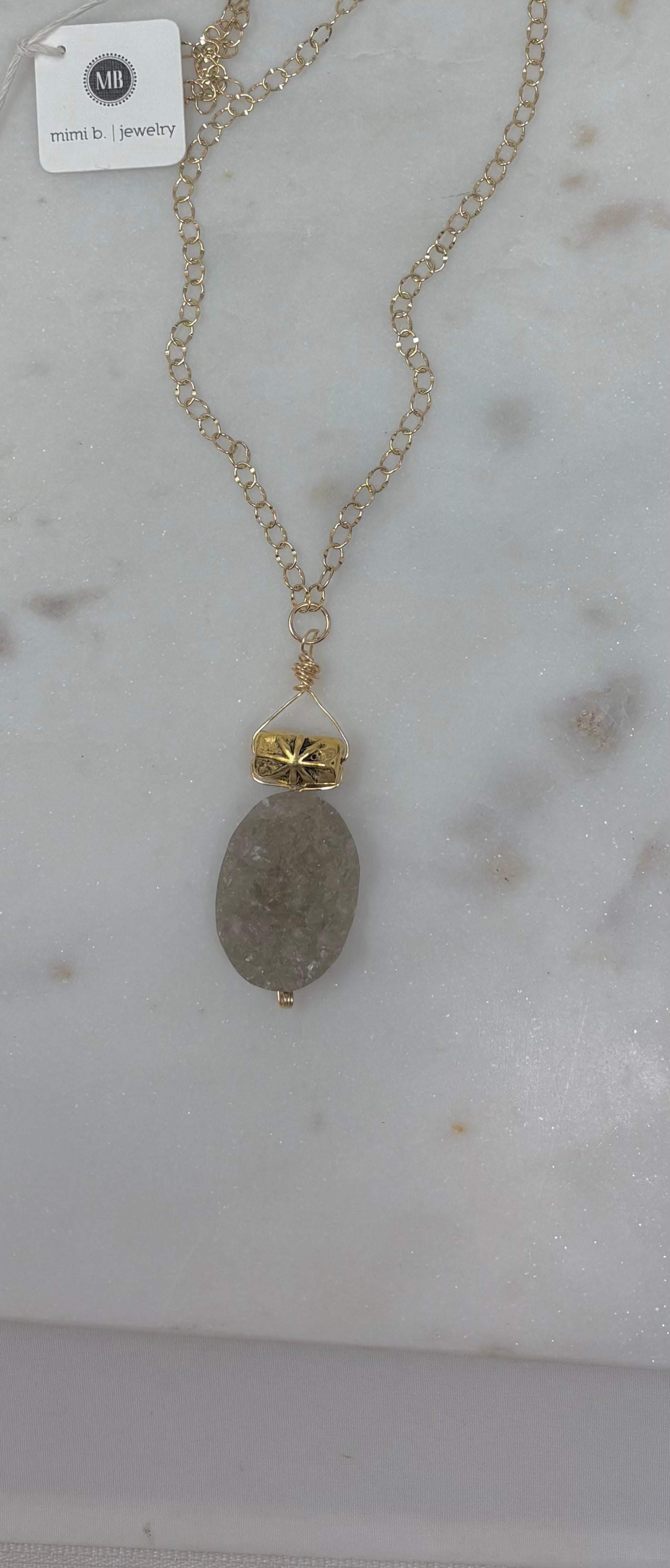 Long druzy necklace