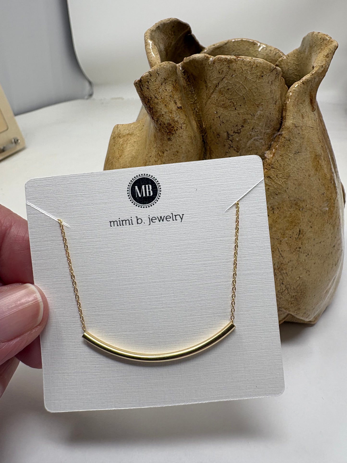 Curved tube necklace