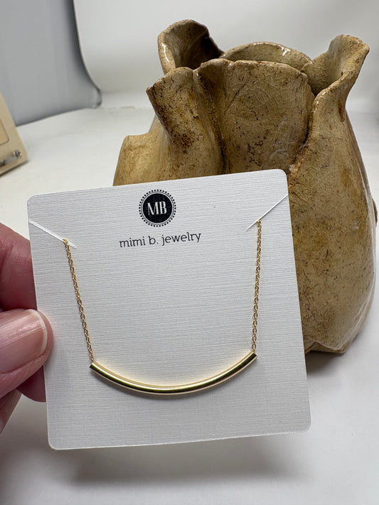 Curved tube necklace