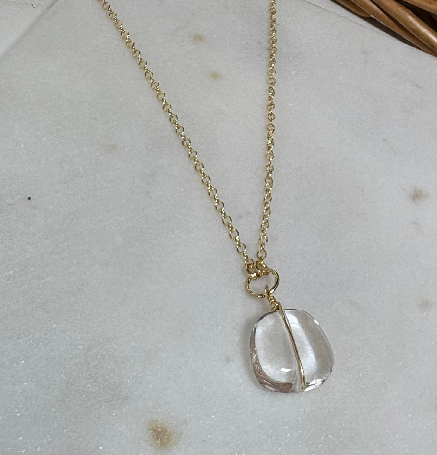 Clear quartz necklace